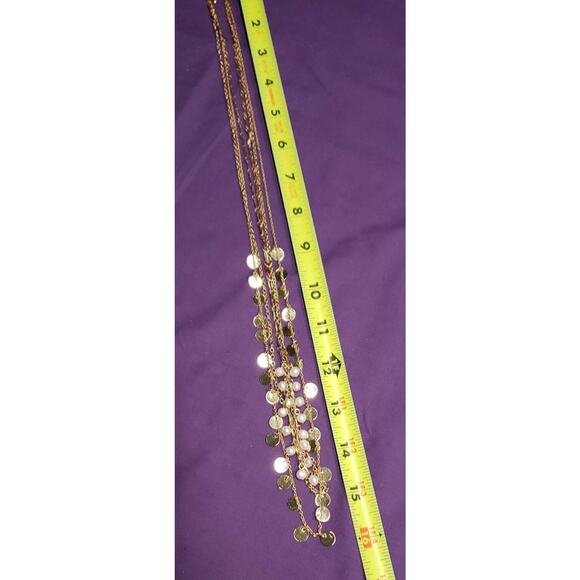 Ann Taylor Factory Signed Three Layer Necklace, Gold Tone w/Mini Baroque Pearls - Picture 8 of 12